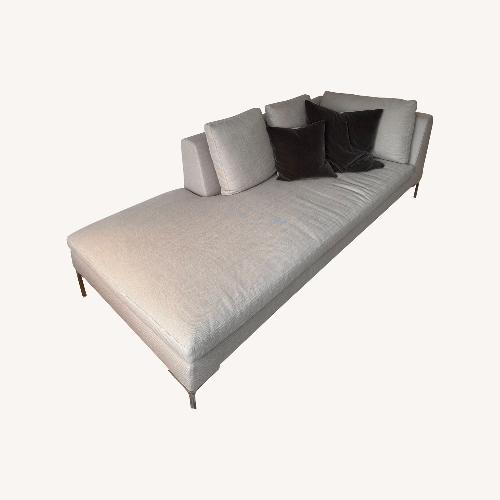 Used B&B Charels Italia Natural Linen Chaise Lounge for sale on AptDeco