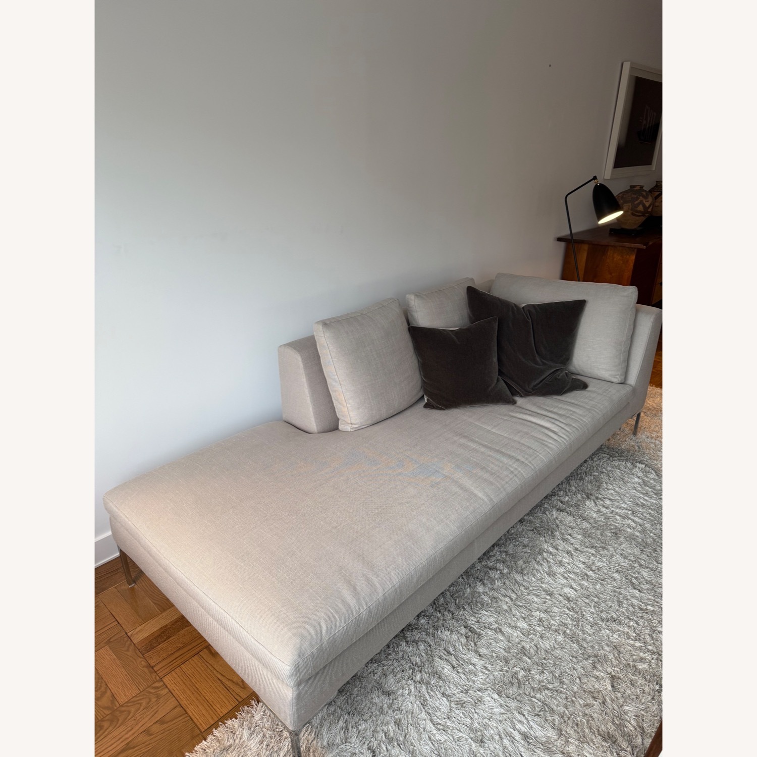 B&B Charels Italia Natural Linen Chaise Lounge - image-3