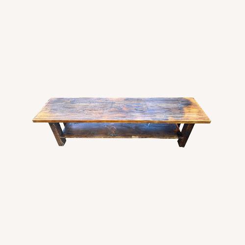Used Custom Rustic Charred Wood Media Console for sale on AptDeco