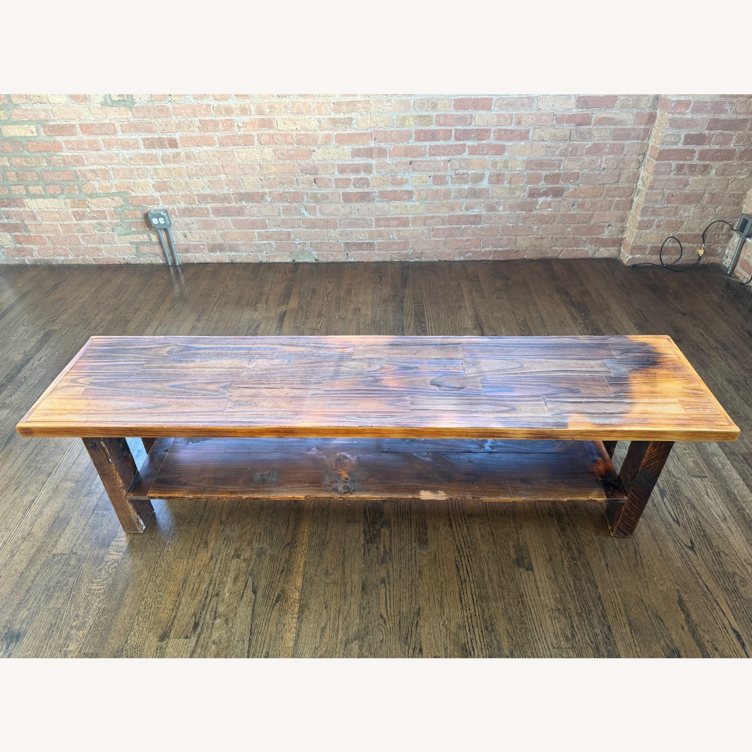 Custom Rustic Charred Wood Media Console - image-1