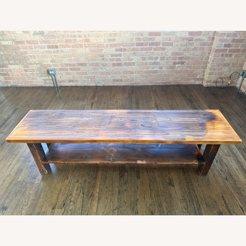 Used Custom Rustic Charred Wood Media Console for sale on AptDeco