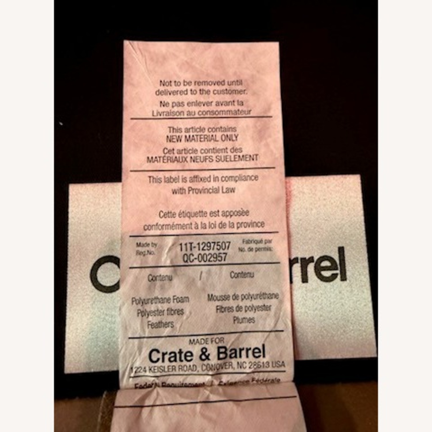 Crate & Barrel Lounge II Leather Left Arm Chaise - image-7