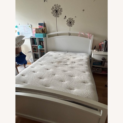 Used Crate & Barrel Arch White Wood Full Bed for sale on AptDeco