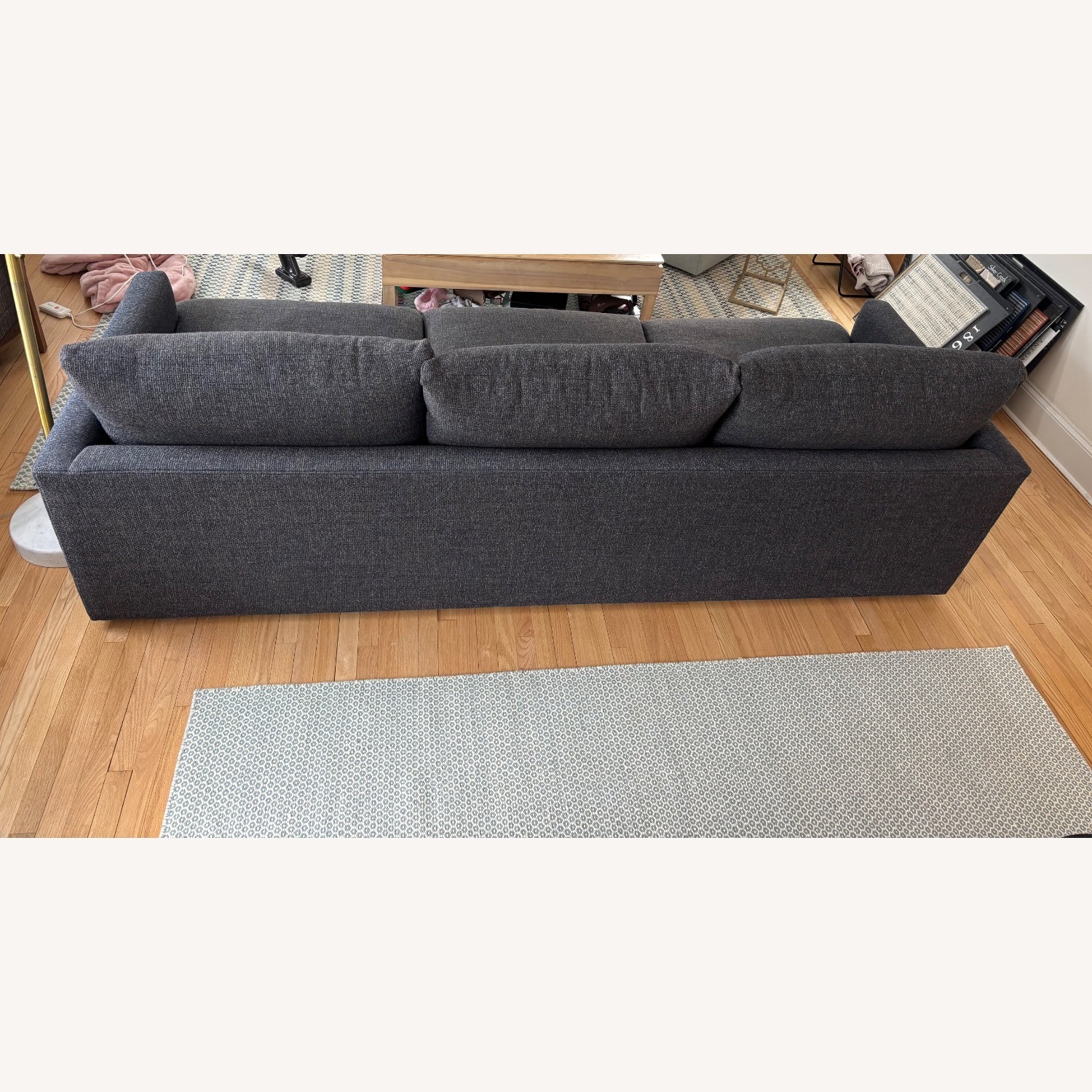 Crate & Barrel Blue Fabric 3+ Seater Sofa - image-3