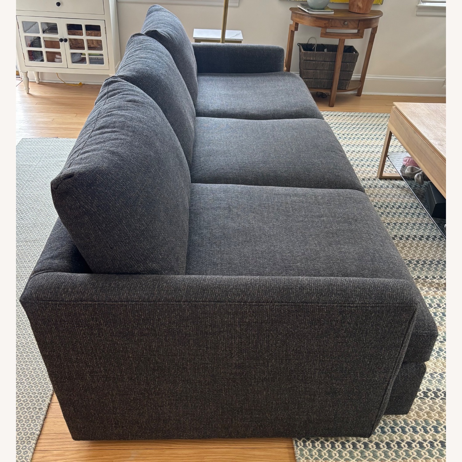 Crate & Barrel Blue Fabric 3+ Seater Sofa - image-2