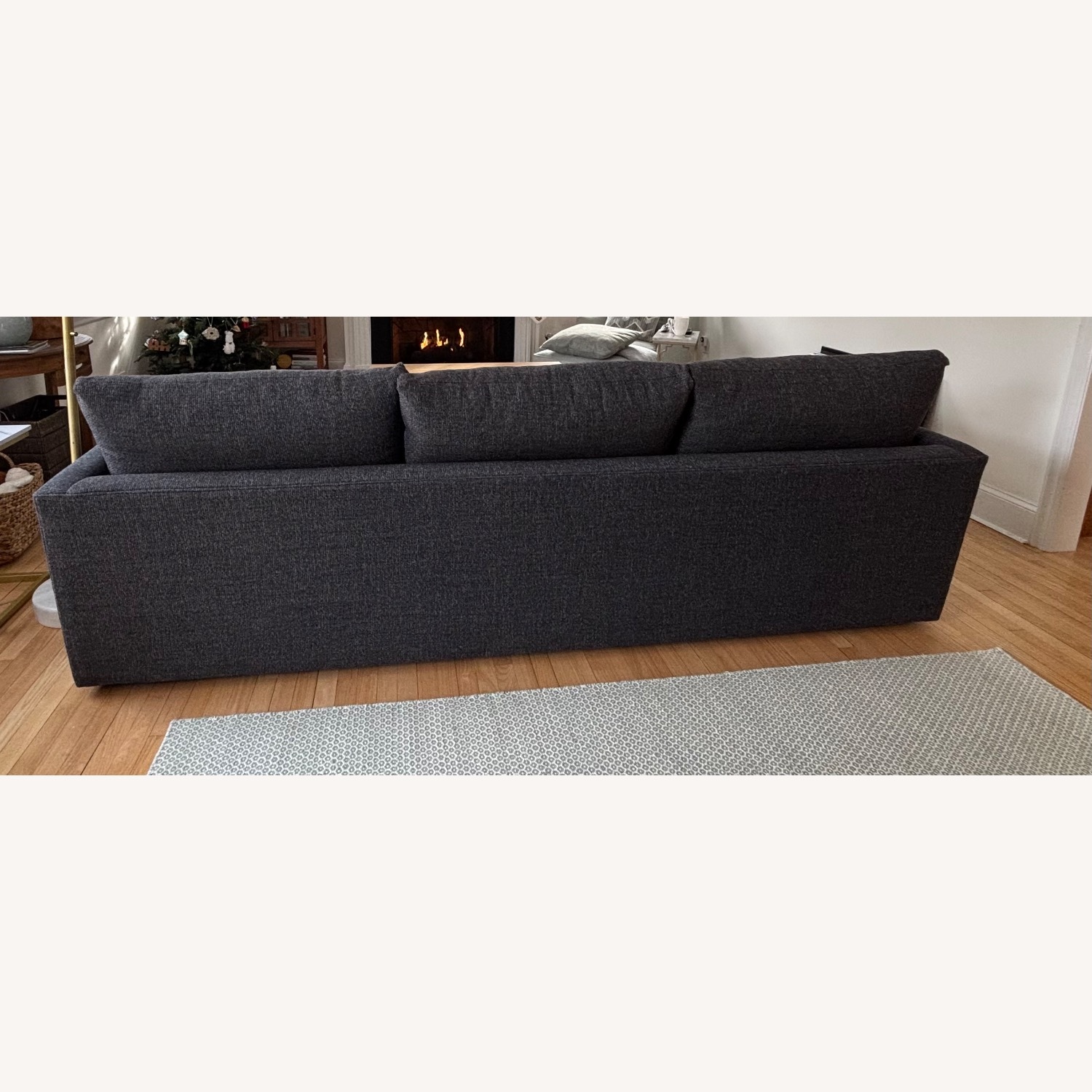 Crate & Barrel Blue Fabric 3+ Seater Sofa - image-4