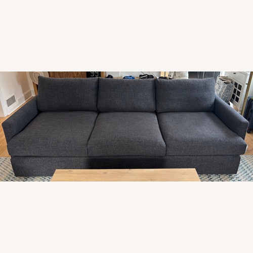 Used Crate & Barrel Blue Fabric 3+ Seater Sofa for sale on AptDeco