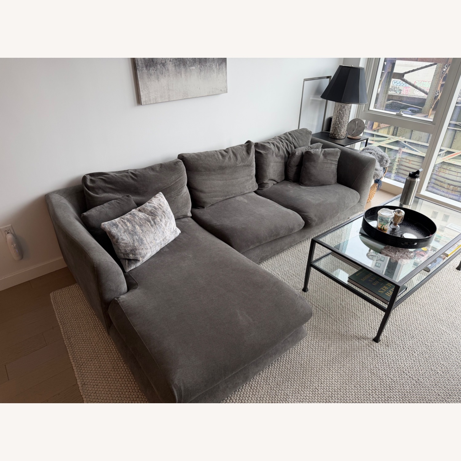 Valyou Furniture Dark Gray 2 Piece Sectional - image-1