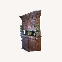 Vintage/Antique German Dark Brown Wood Armoire