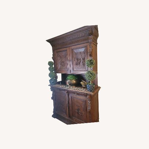 Used Vintage/Antique German Dark Brown Wood Armoire for sale on AptDeco
