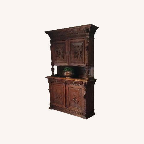 Used Seigerman's Furniture Dark Brown Wood Armoire for sale on AptDeco