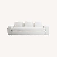 Birch Lane Araminta Deep Seat 8 foot White Water Resistant Fabric Sofa