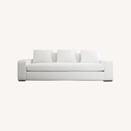 Used Birch Lane Araminta Deep Seat 8 foot White Water Resistant Fabric Sofa for sale on AptDeco