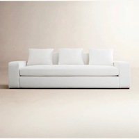 Birch Lane Araminta Deep Seat 8 foot White Water Resistant Fabric Sofa