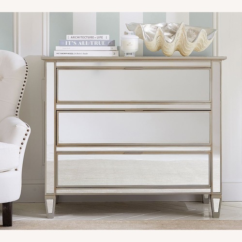Used Pottery Barn Mirrored Glass Dresser for sale on AptDeco
