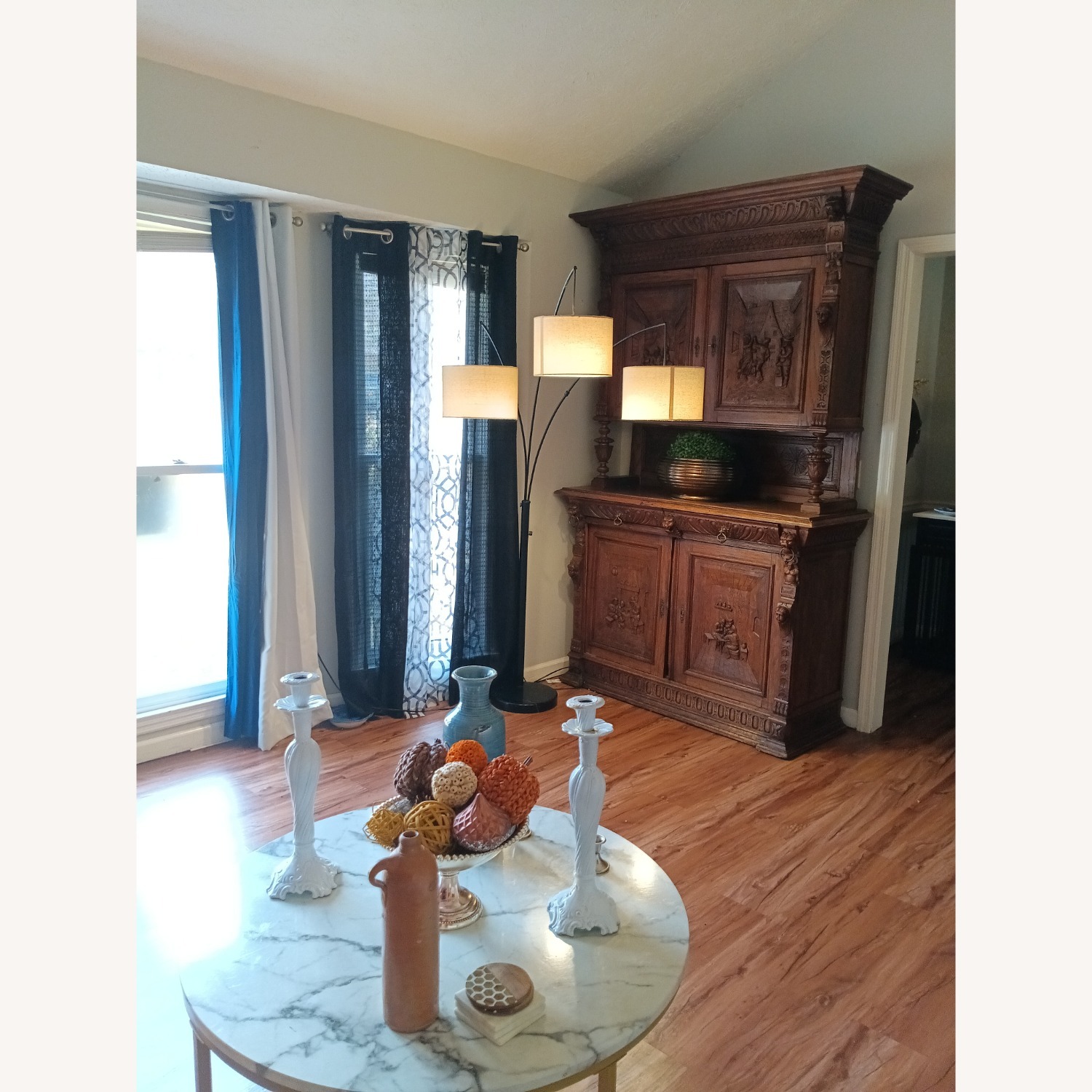 1990 Dark Brown Wood Armoire Mahogany Wood - image-2