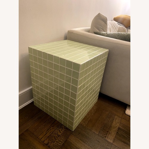 Used Light Green Glass Tile Side Table for sale on AptDeco