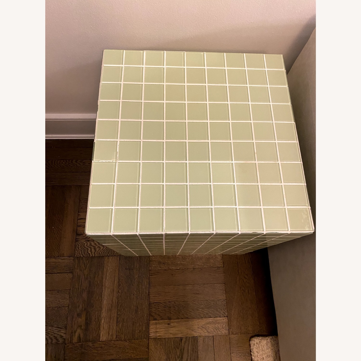 Light Green Glass Tile Side Table - image-3