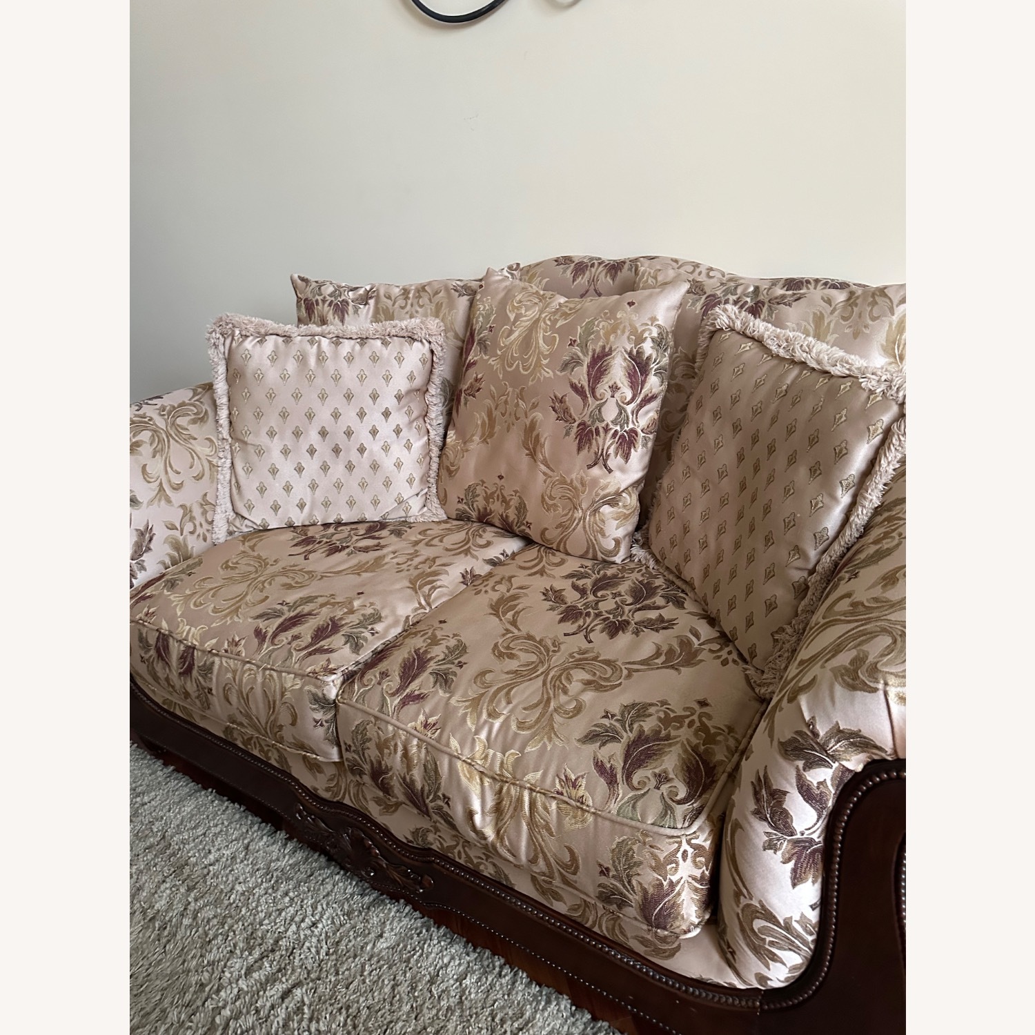 Vintage/Antique Fabric 3+ Seater Sofa - image-2