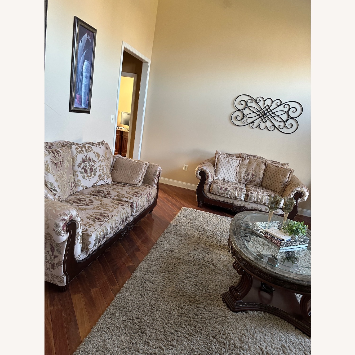 Vintage/Antique Fabric 3+ Seater Sofa - image-6