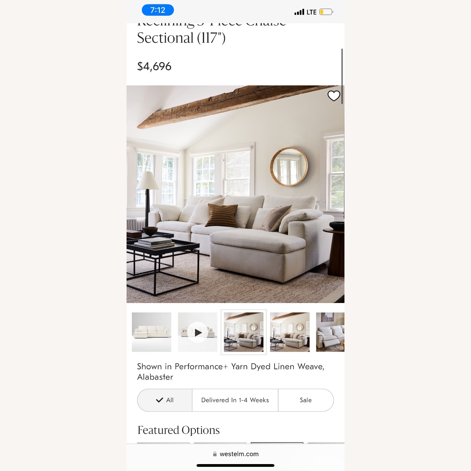 West Elm Harmony Modular Motion Reclining 3-Piece Chaise Sectional - image-5