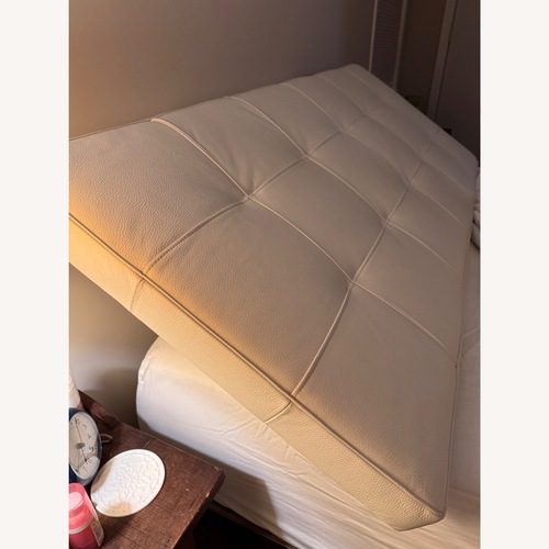 Used Charles P. Rogers White Leather Headboard for sale on AptDeco
