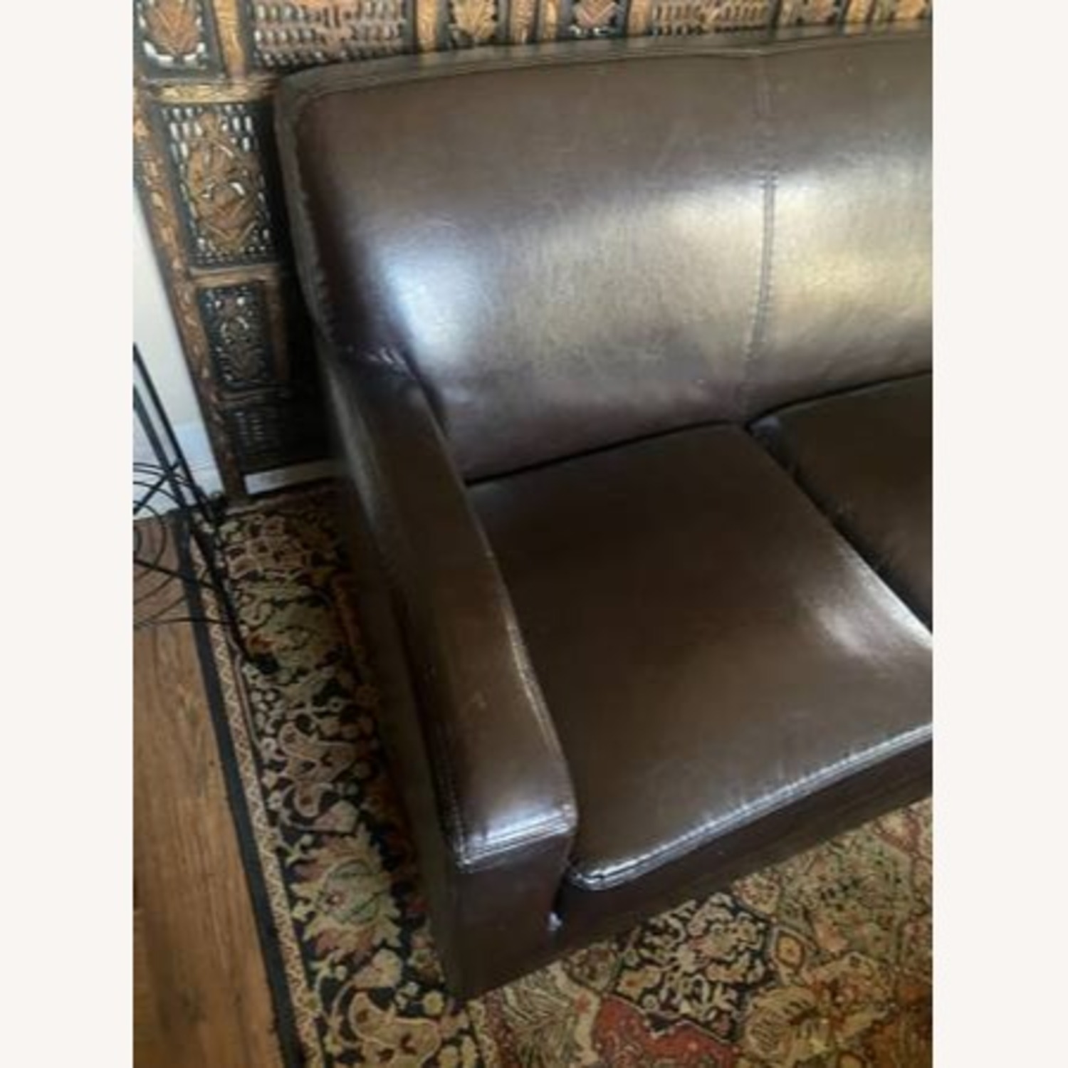 IKEA Jappling Dark Brown Leather 3+ Seater Sofa - image-4