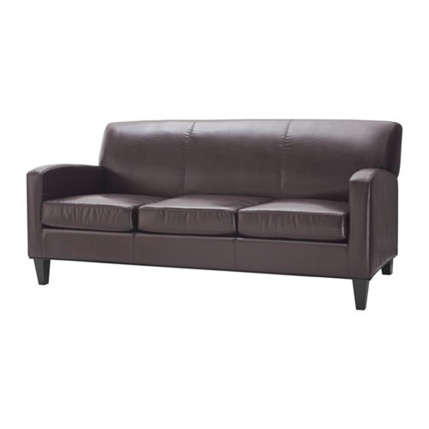 IKEA Jappling Dark Brown Leather 3+ Seater Sofa - image-5