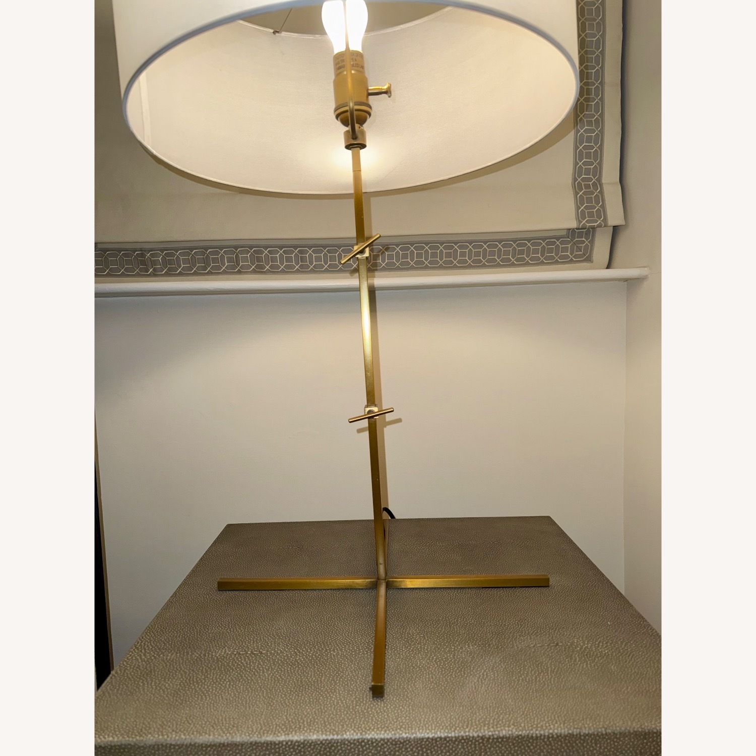 Restoration Hardware Hayes Brass Table Lamps with Shades - image-4