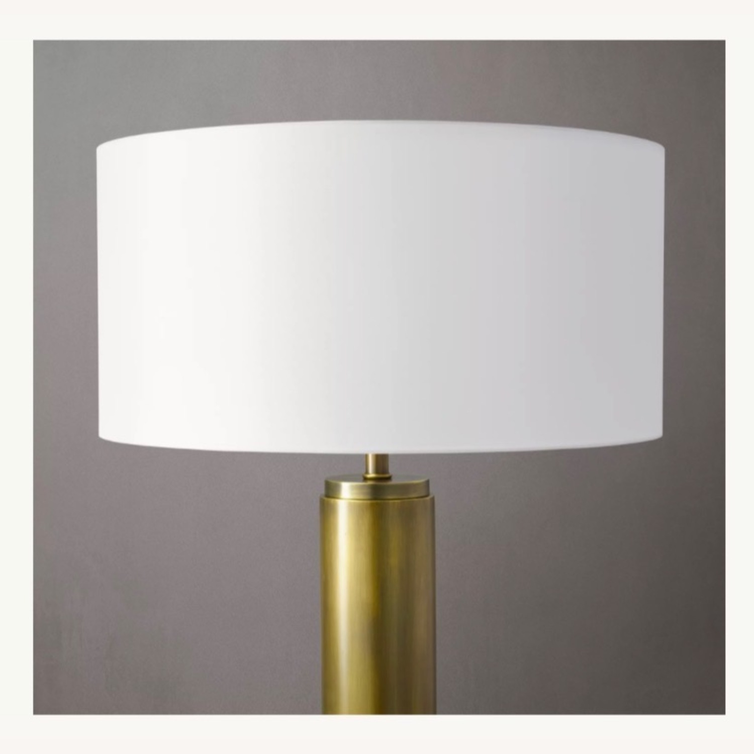 Restoration Hardware Hayes Brass Table Lamps with Shades - image-5
