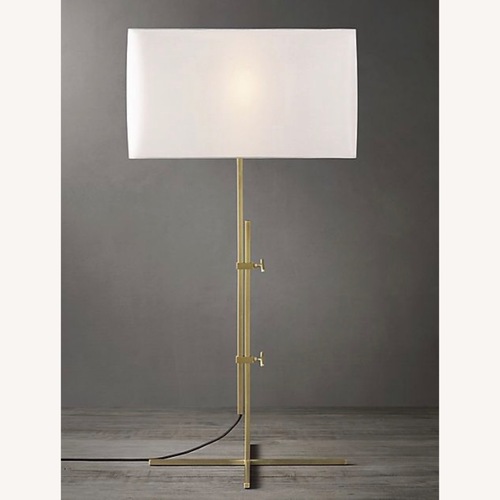 Used Restoration Hardware Hayes Brass Table Lamps with Shades for sale on AptDeco