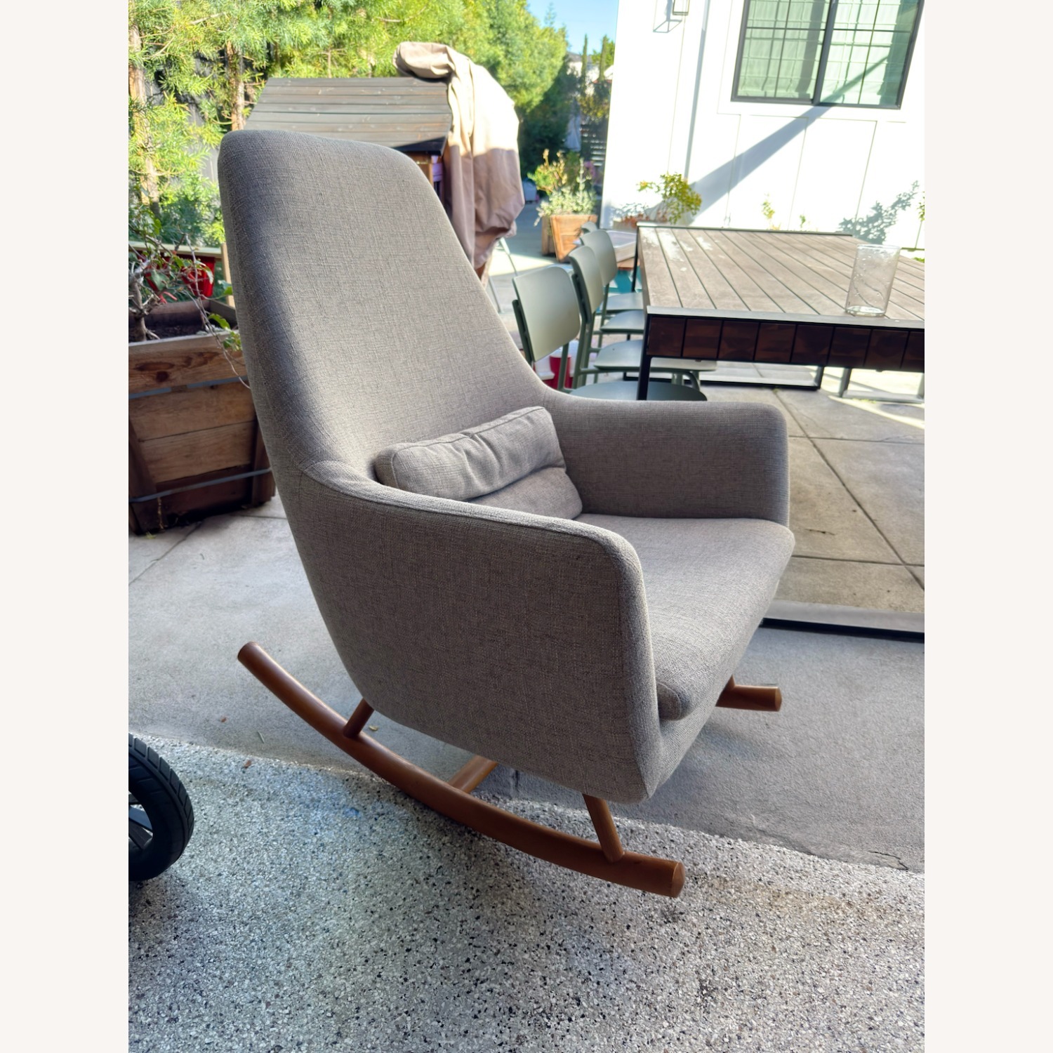CB2 Light Gray Fabric Rocking Chair - image-3