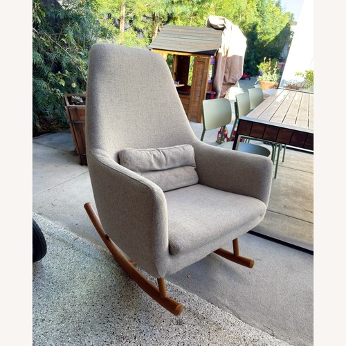 Used CB2 Light Gray Fabric Rocking Chair for sale on AptDeco