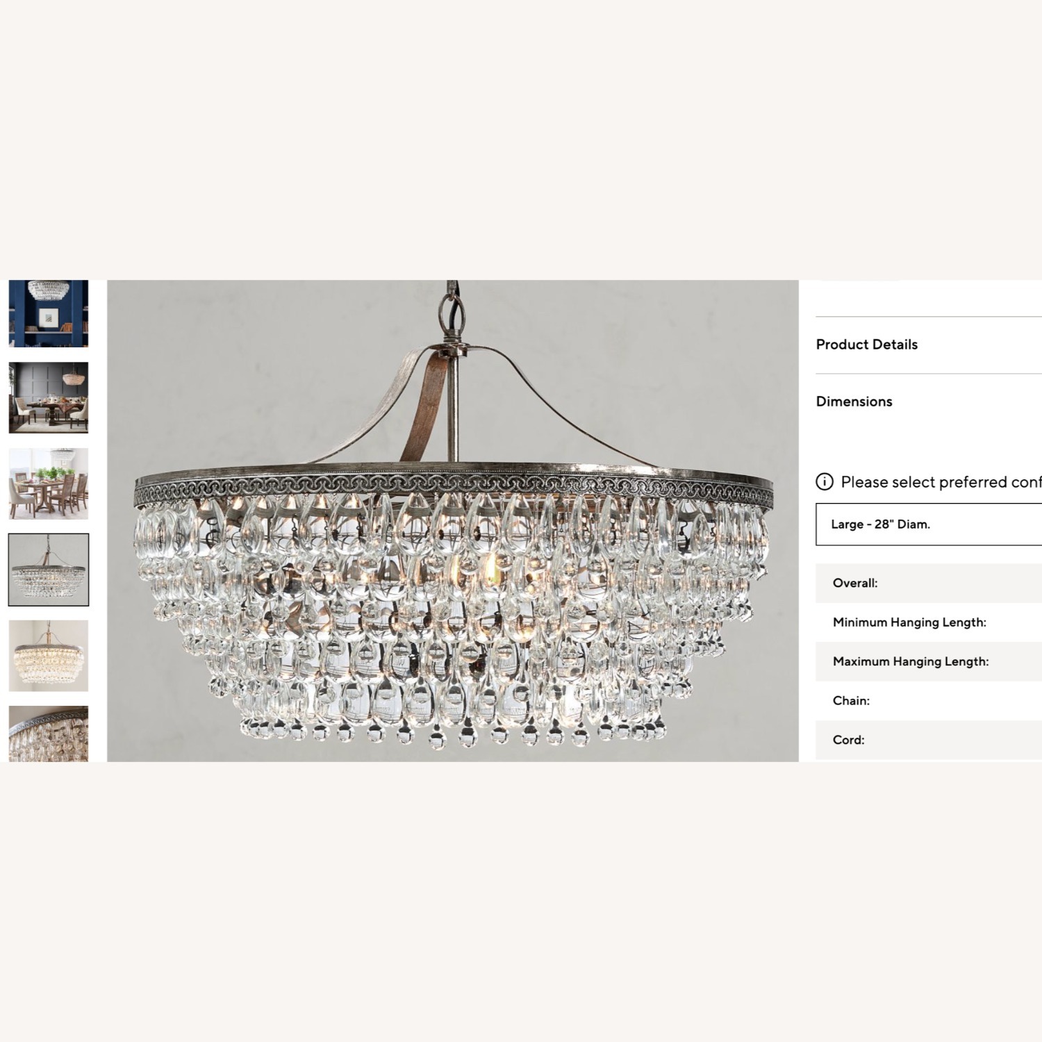 Pottery Barn Clarissa Round 28" Chandelier - image-4