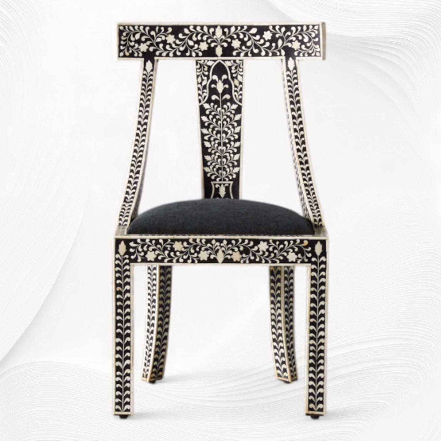 Handmade Bone Inlay Dining Chairs and Table set - image-6
