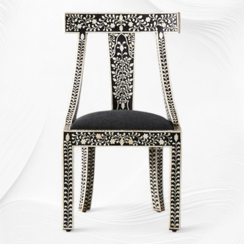 Used Handmade Bone Inlay Dining Chairs and Table set for sale on AptDeco