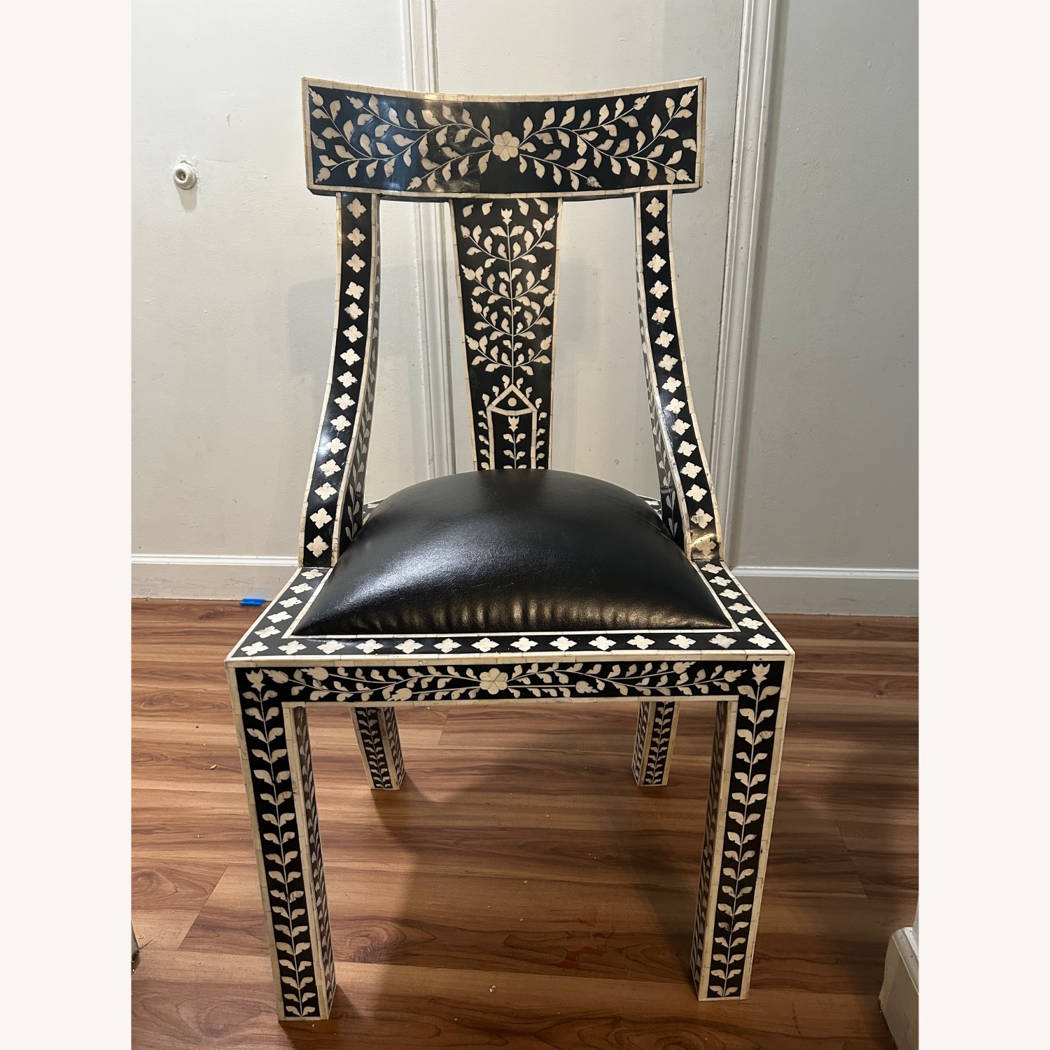Handmade Bone Inlay Dining Chairs and Table set - image-1
