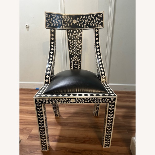 Used Handmade Bone Inlay Dining Chairs and Table set for sale on AptDeco