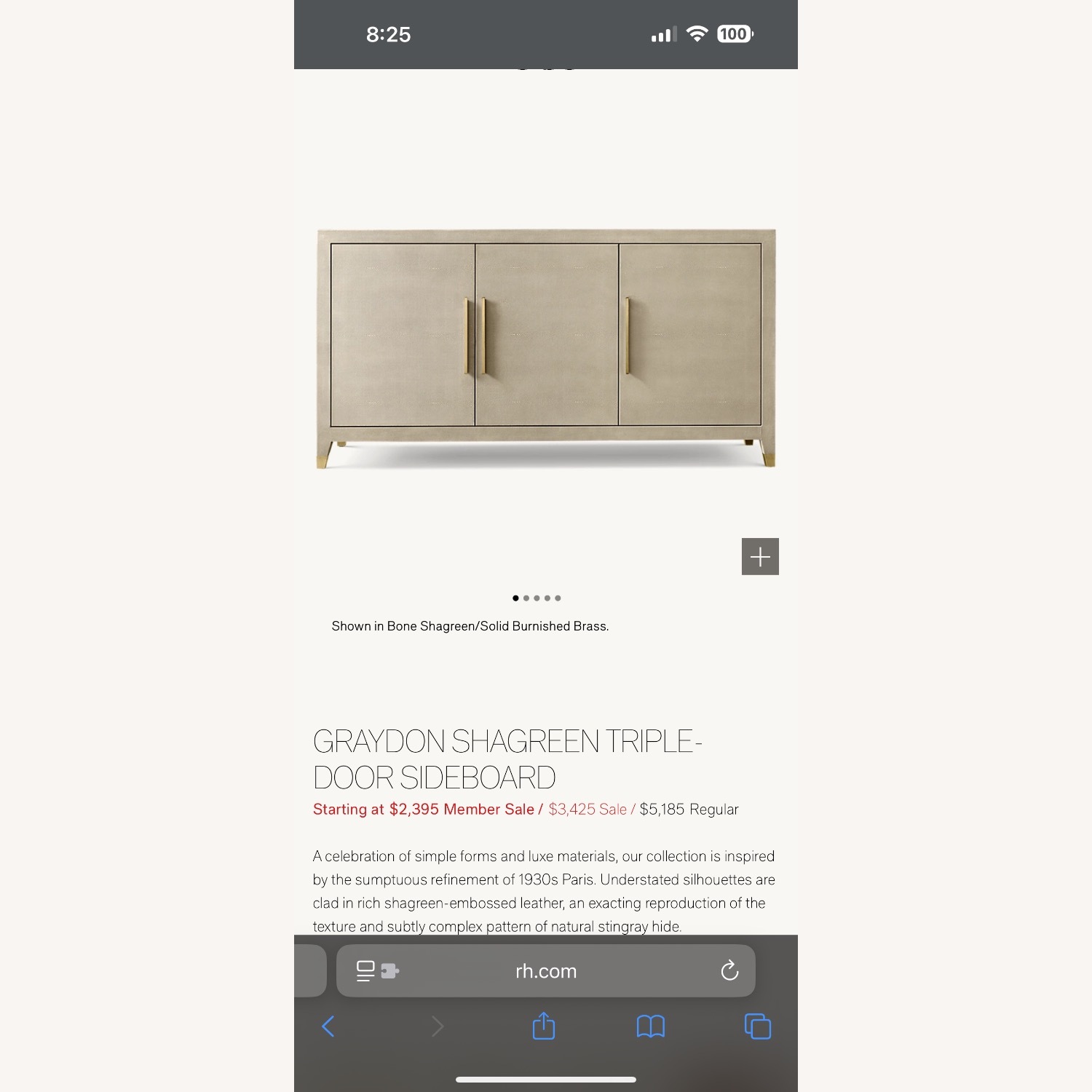 Restoration Hardware Graydon Green Sideboard - image-6