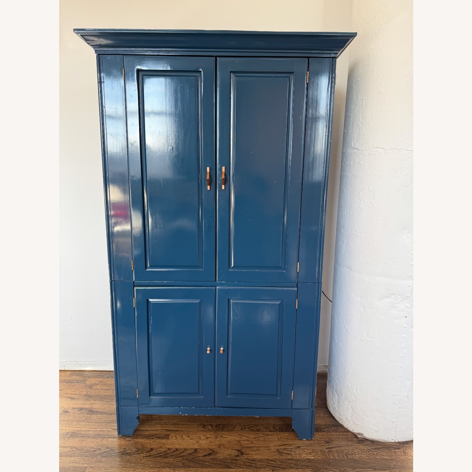 Refinished Vintage Teal Lacquer Armoire - image-2