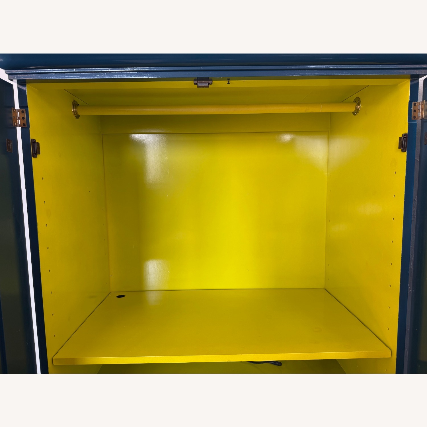 Refinished Vintage Teal Lacquer Armoire - image-6