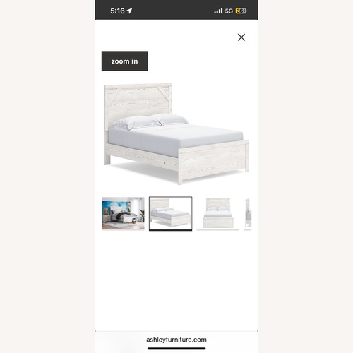 Used Ashley Furniture Light Gray Wood Full Bed for sale on AptDeco