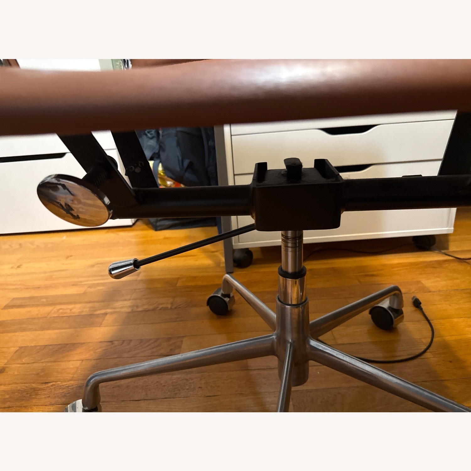 Overstock Light Brown Faux Leather Office Chairs - image-5