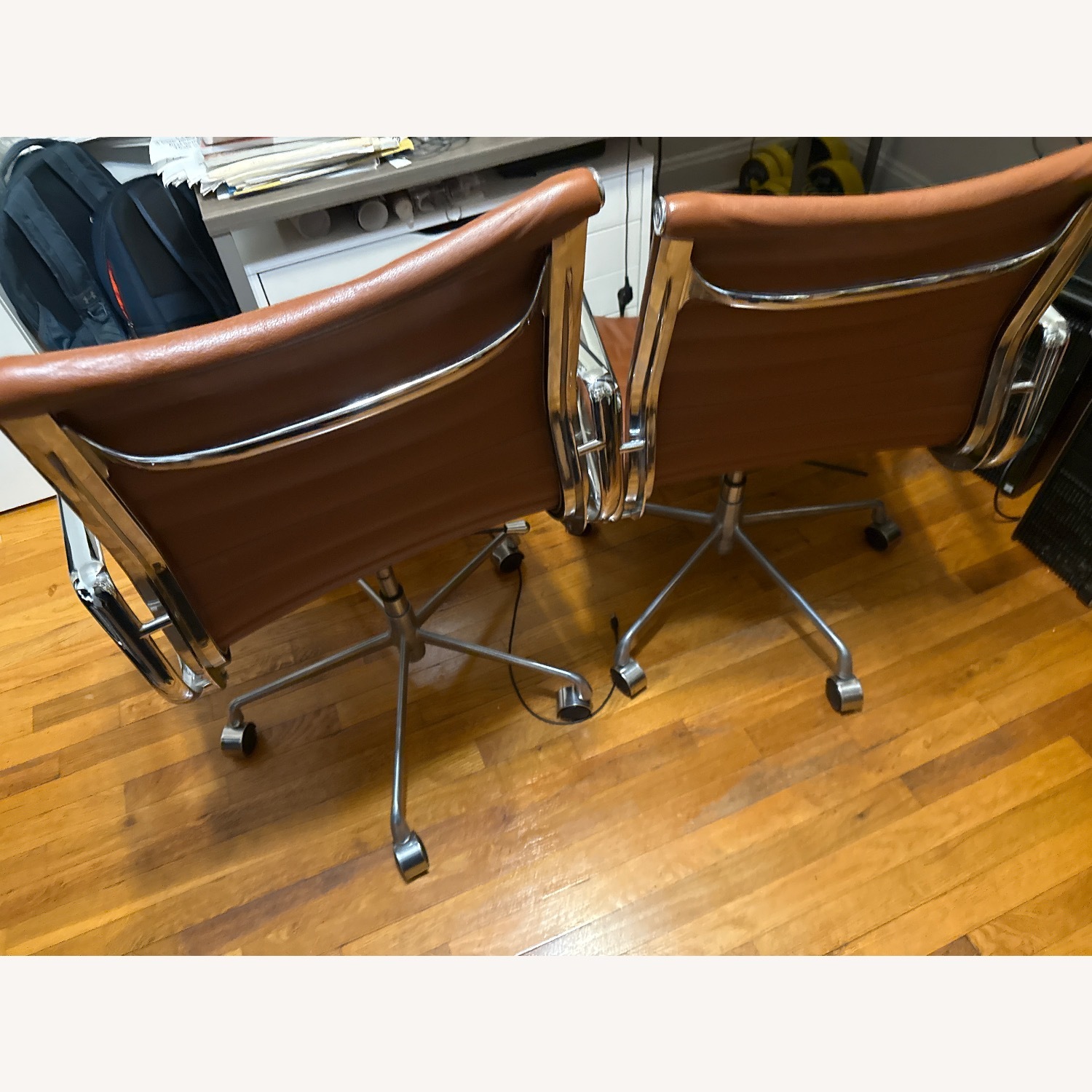 Overstock Light Brown Faux Leather Office Chairs - image-6