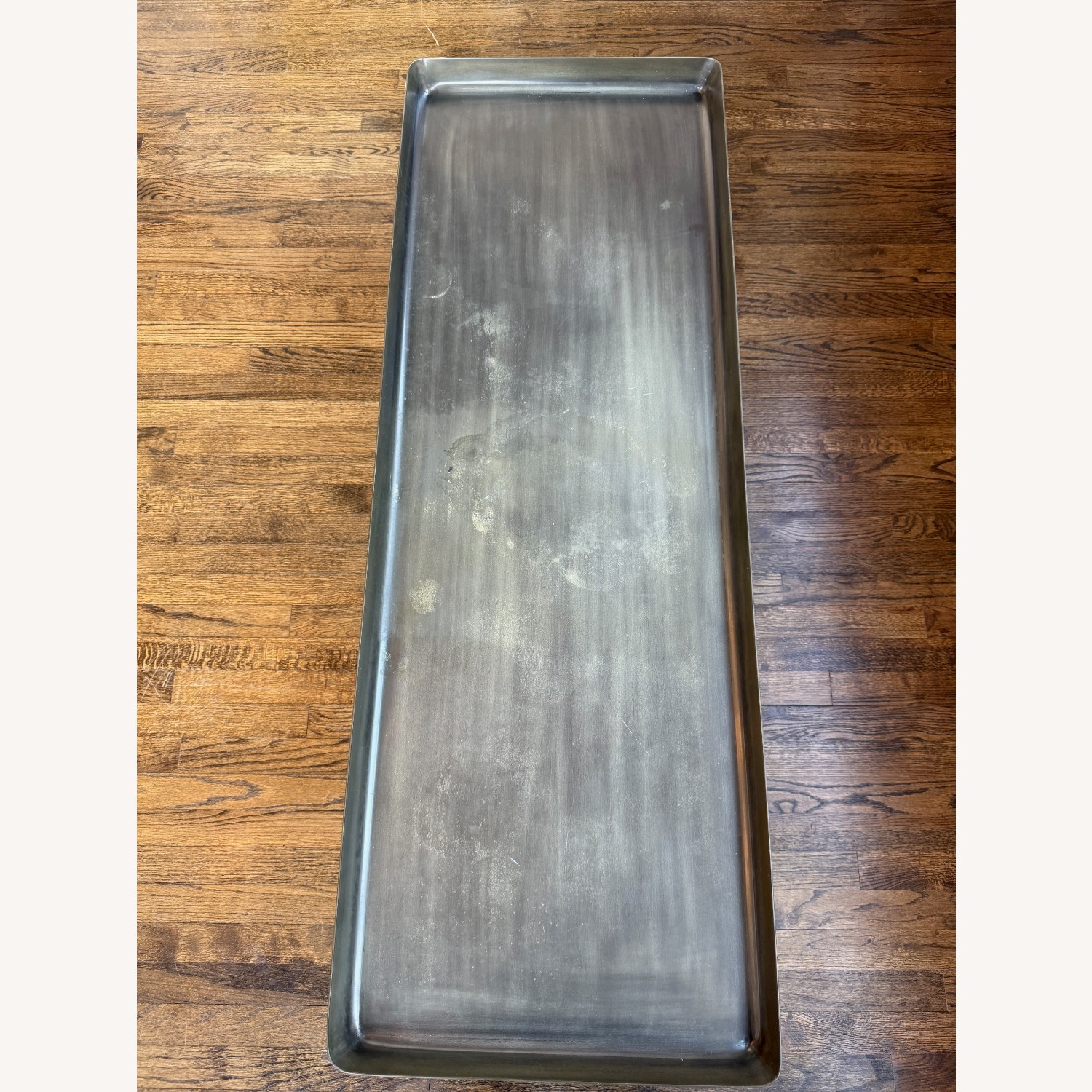 Industrial Steel Tray Coffee Table Black Legs - image-3