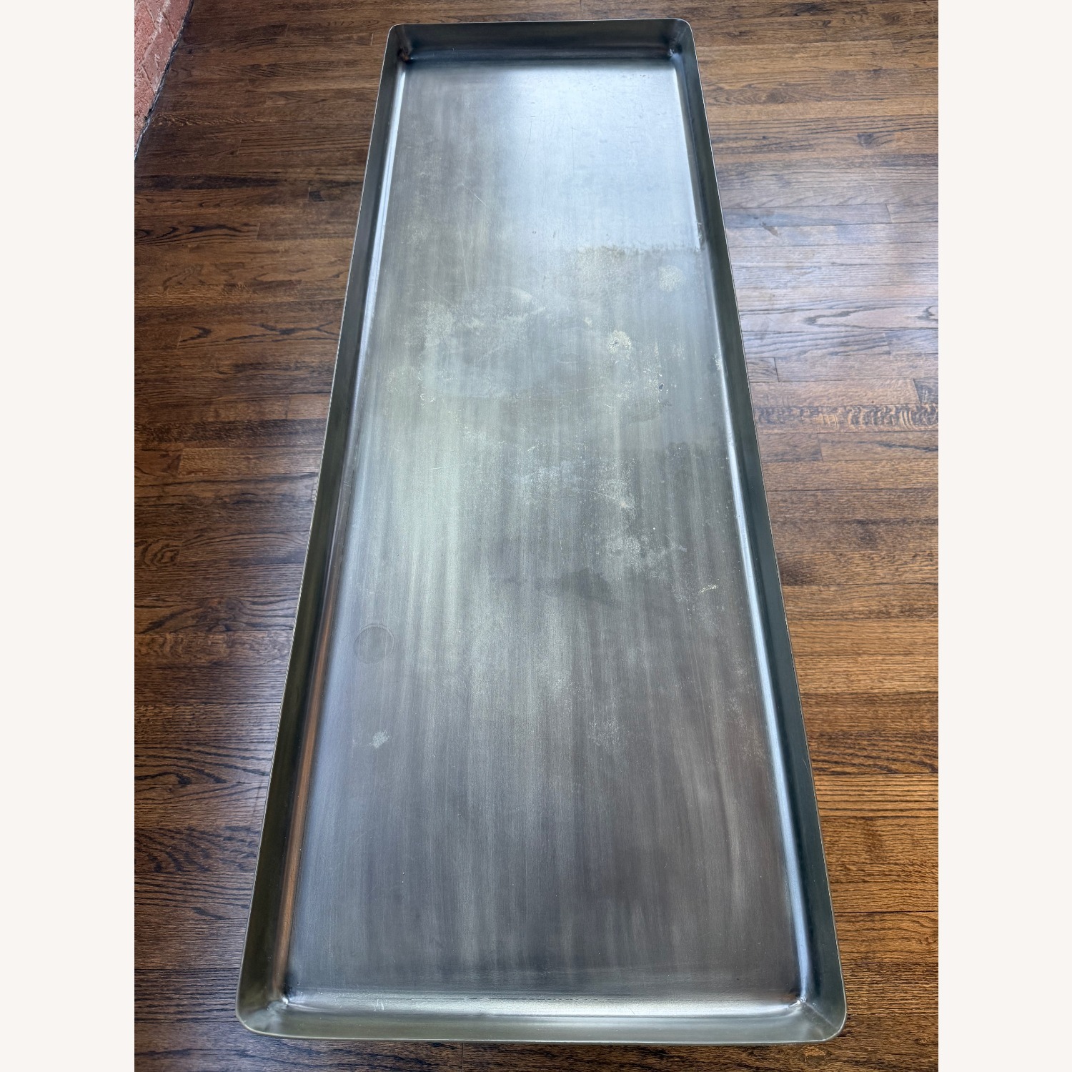 Industrial Steel Tray Coffee Table Black Legs - image-4
