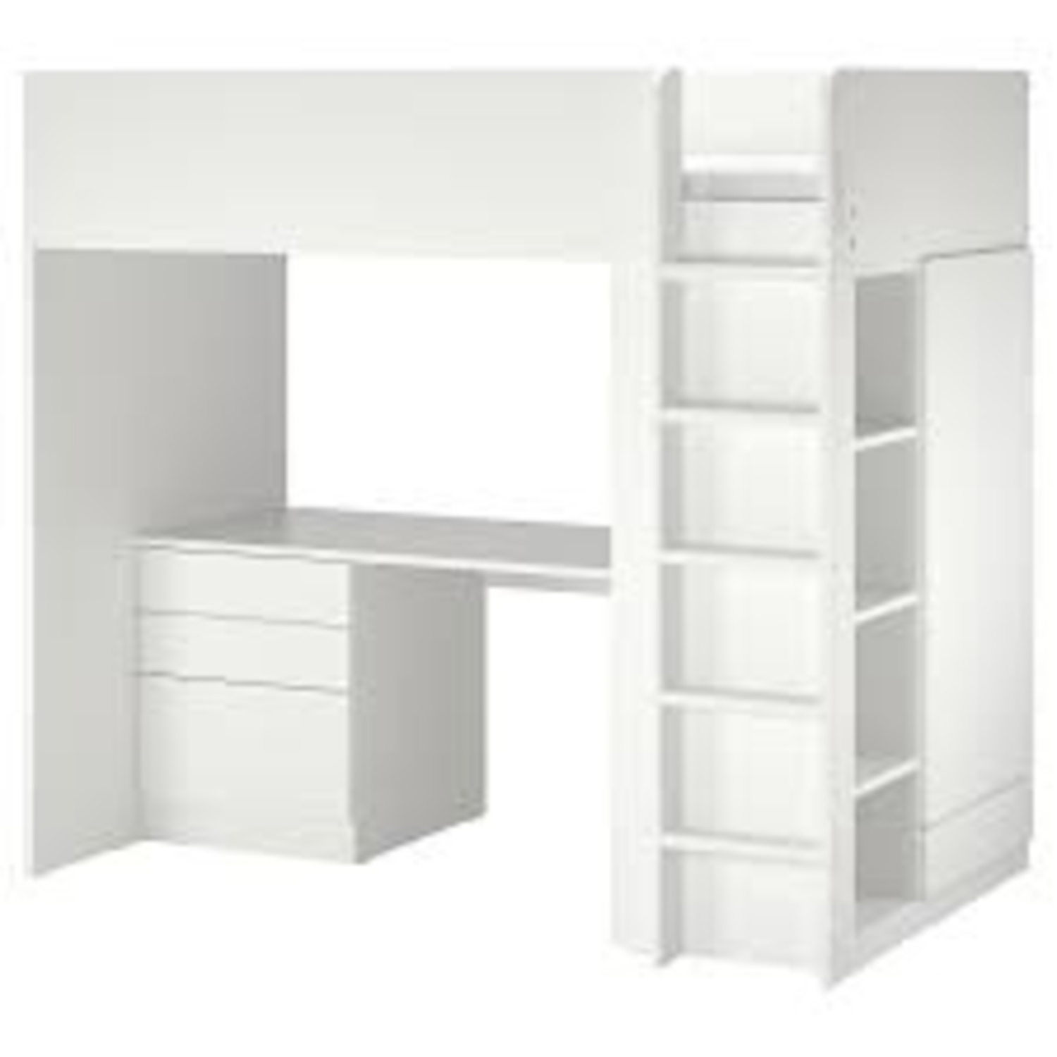 IKEA White Wood Loft Bed - image-7