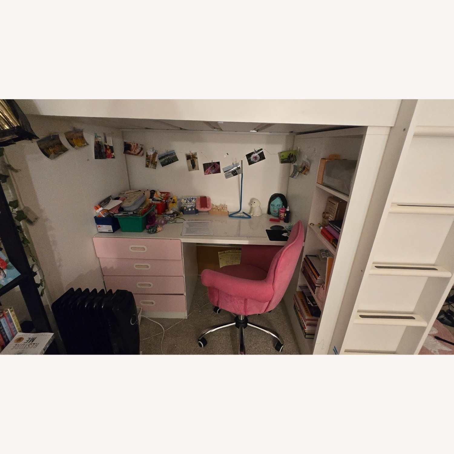 IKEA White Wood Loft Bed - image-5