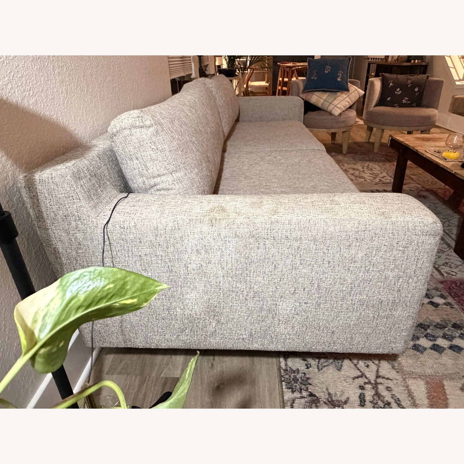 West Elm Eddy Light Gray Fabric 3+ Seater Sofa - image-3