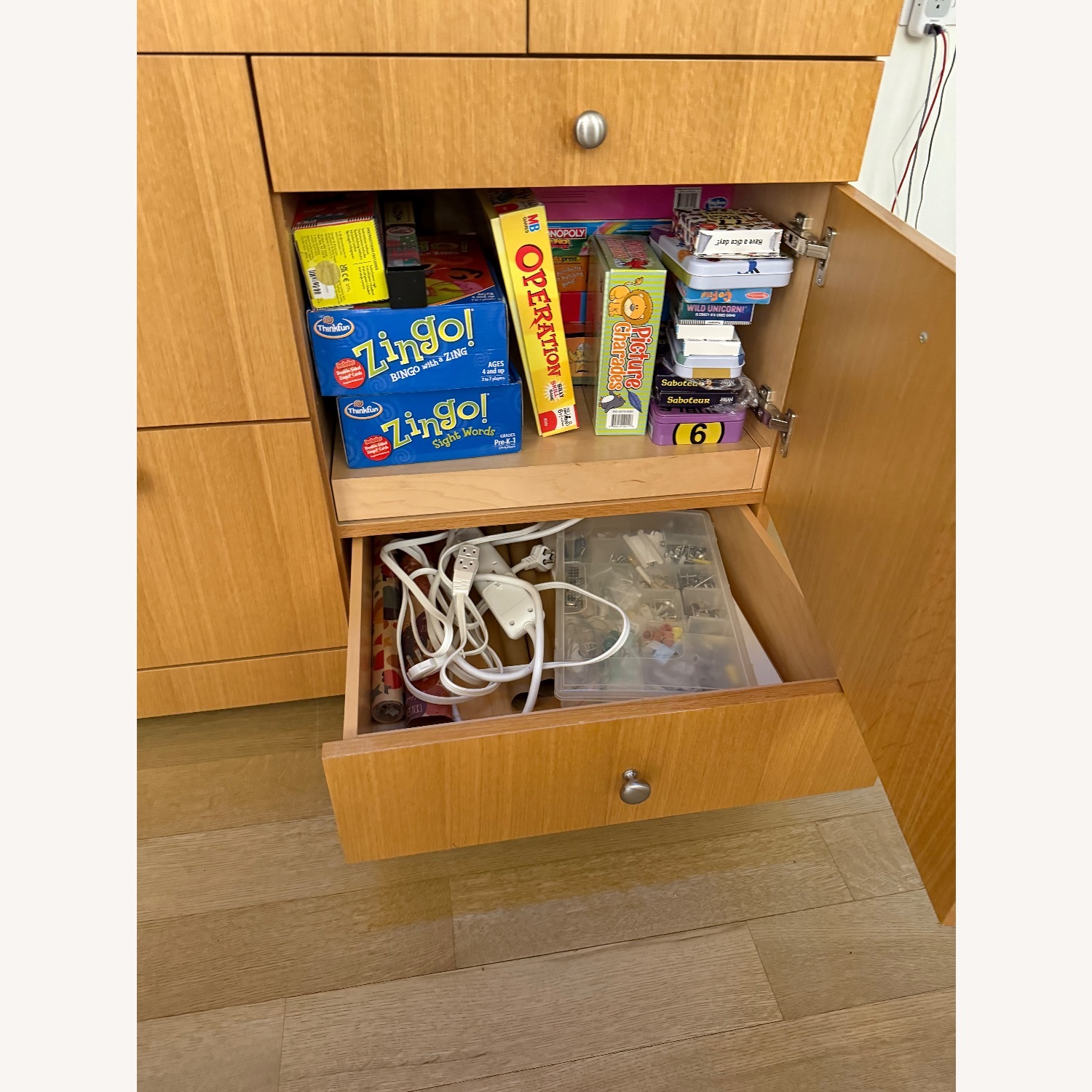 Natural Wood Slanted Sideboard - image-4